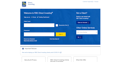 Обзор RBC Direct Investing - Открытие счета